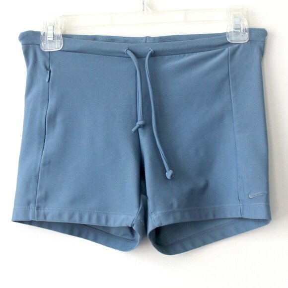 Nike Vintage Y2K Steel Blue Athletic Performance Drawstring Shorts Small 4-6 - Picture 1 of 7